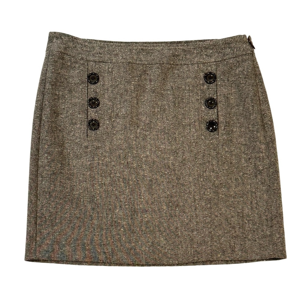 Banana Republic Wool Blend Tweed Mini Skirt with Buttons sz 6